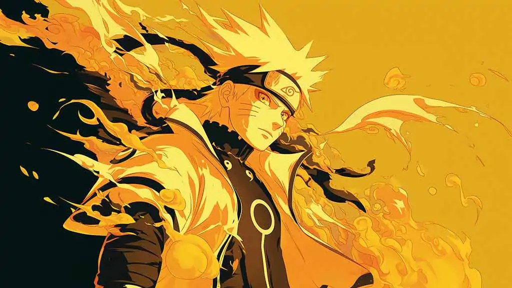 Naruto Sage Mode 4K wallpaper golden chakra energy, artistic anime background free download for all devices