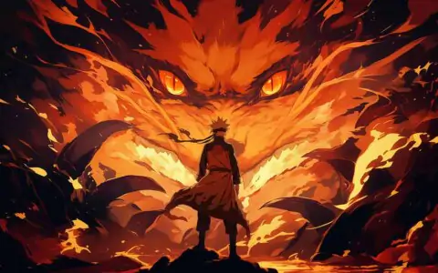 Naruto and Nine-Tails fox Kurama wallpaper 4k Ultra HD background, free download for desktop and mobile phone