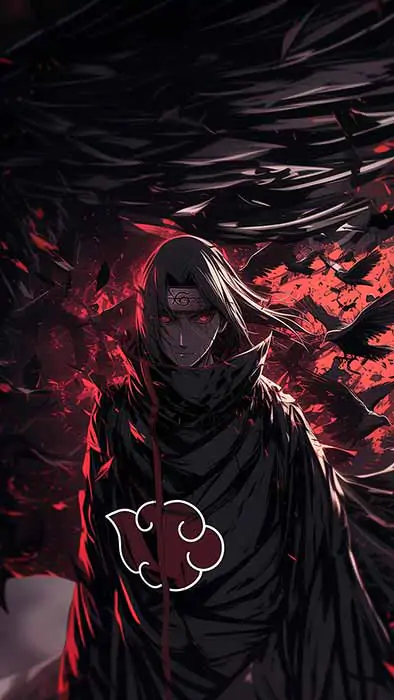 Itachi Uchiha 4K wallpaper 4k crow jutsu effects and Akatsuki cloak Ultra HD background free download for Pc & mobile