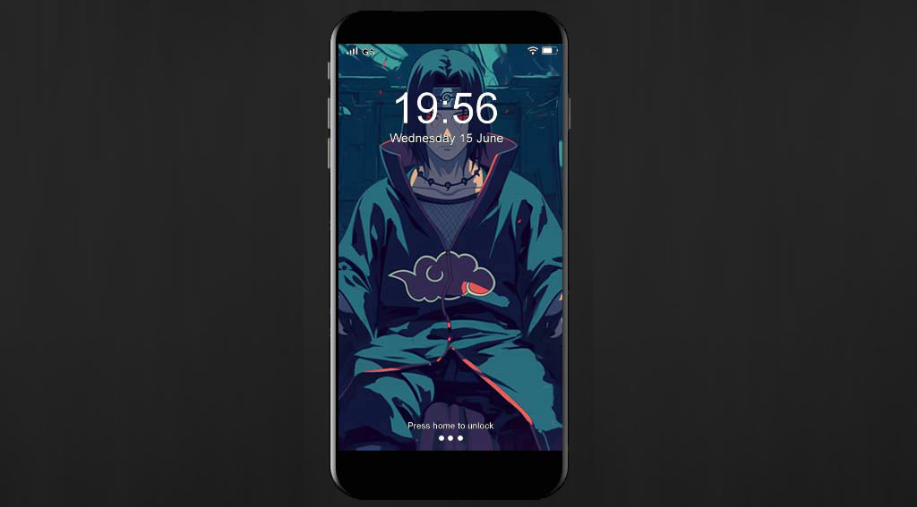 Fond d'écran 4K HD du membre d'Akatsuki Itachi Uchiha assis sur un trône sombre téléchargement gratuit pour PC et téléphone portable