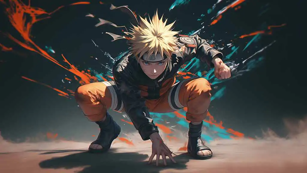 Naruto dynamic battle pose wallpaper 4k Anime Ultra HD background, free download for desktop pc and mobile phone