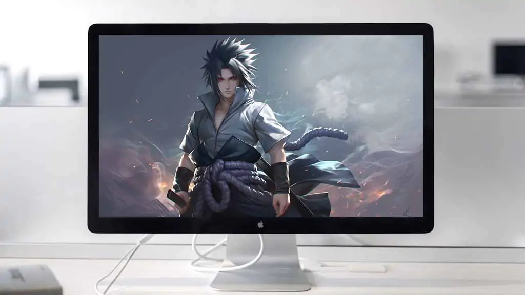 Fond d'écran Uchiha Sasuke 4K avec portrait dramatique Fond d'écran d'anime Ultra HD gratuit pour ordinateur de bureau et téléphone portable