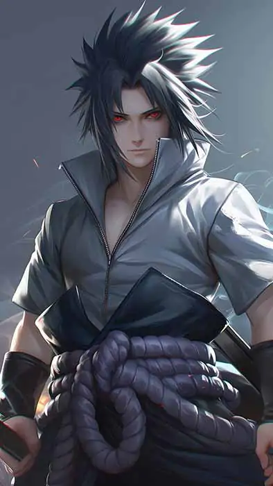 Fond d'écran Uchiha Sasuke 4K avec portrait dramatique Fond d'écran d'anime Ultra HD gratuit pour ordinateur de bureau et téléphone portable