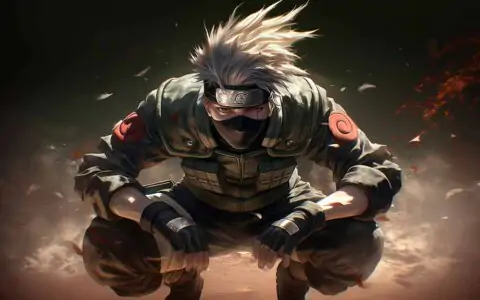 Kakashi Hatake combat pose wallpaper 4k anime Ultra HD background free download for Pc & Mobile phone