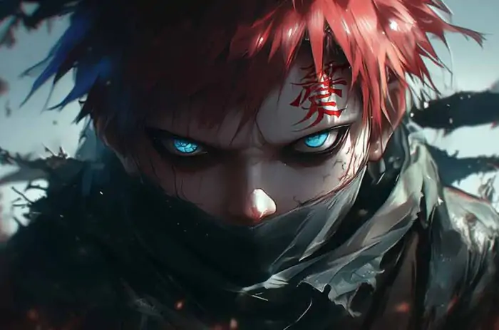 Gaara Portrait close-up wallpaper 4k Naruto Anime Ultra HD background, free download for desktop and mobile phone