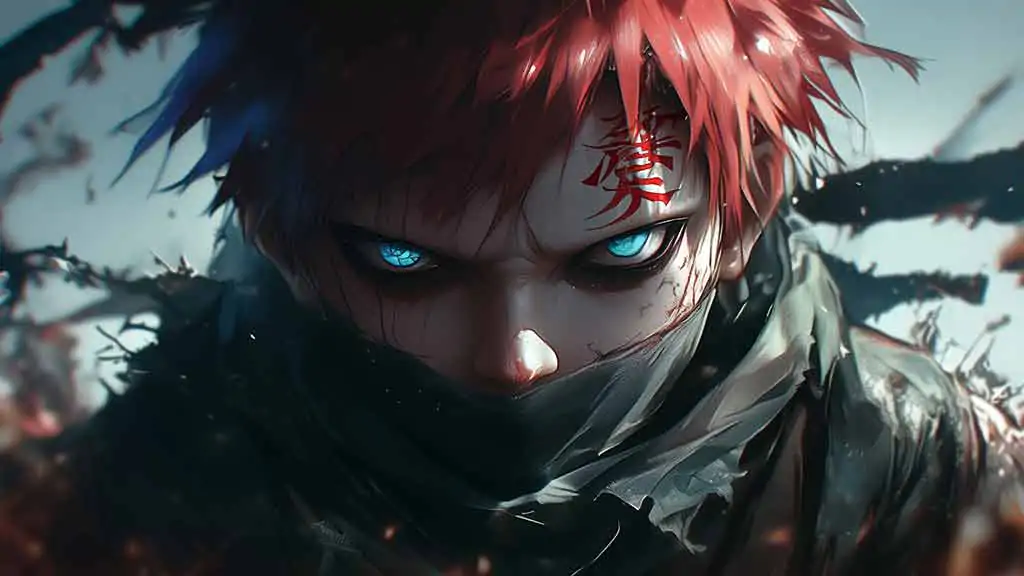 Gaara Portrait close-up wallpaper 4k Naruto Anime Ultra HD background, free download for desktop and mobile phone