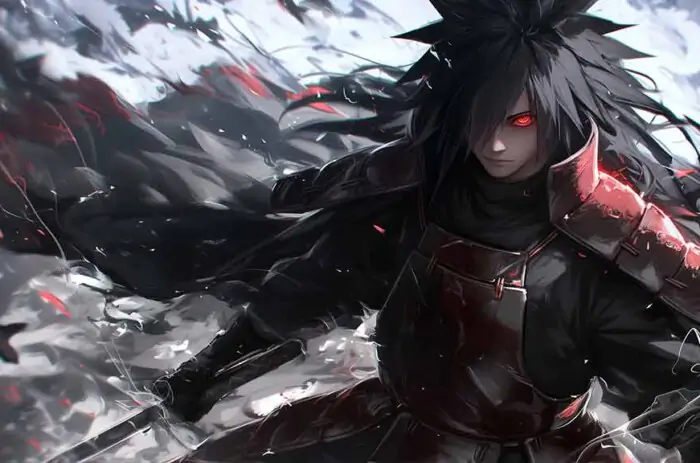 Madara Uchiha Warrior wallpaper 4k sharingan activated Ultra HD background, free download for desktop and mobile phone