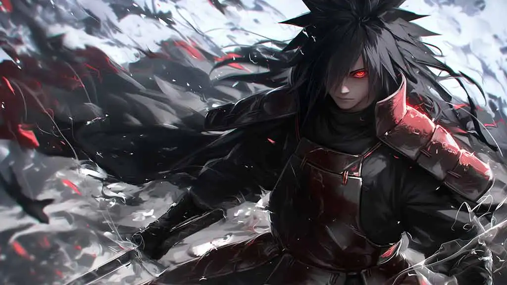 Madara Uchiha Warrior wallpaper 4k sharingan activated Ultra HD background, free download for desktop and mobile phone