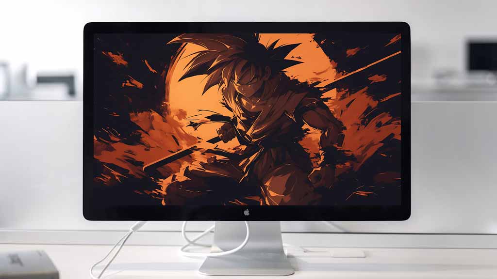 Goku Battle pose Wallpaper 4k Dragon Ball Orange Shadow Art Background HD pour pc & téléphone portable gratuitement Télécharger
