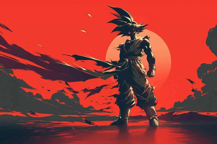 Fond d'écran Goku Coucher de Soleil 4K | Dragon Ball Arrière-plan Ultra HD Téléchargement Gratuit PC & Téléphone portable
