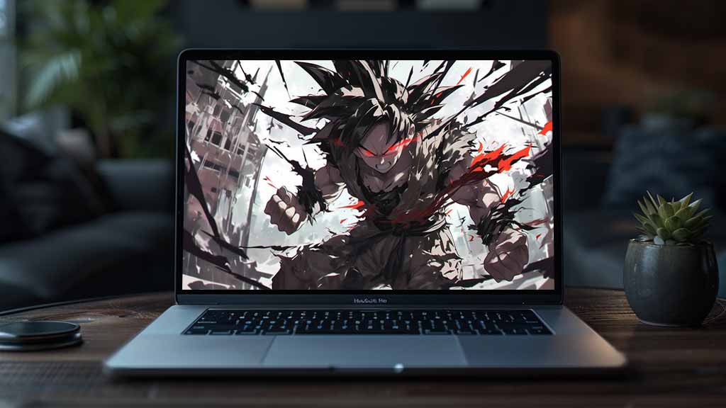 Dragon Ball Goku en mode rage sombre avec des yeux rouges et des effets d'énergie noirs Fond d'écran 4K, fond d'écran ultra HD à télécharger gratuitement pour pc & mobile