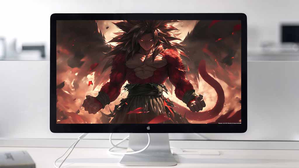 Fond d'écran Goku Super Saiyan 4 SSJ4 de Dragon Ball GT en 4k dramatique rouge ultra HD gratuit pour PC et téléphone portable