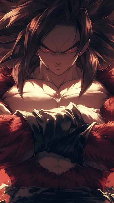 Fond d'écran épique Goku Super Saiyan 4 SSJ4 Dragon Ball GT en 4k rouge dramatique ultra HD gratuit pour PC et téléphone portable