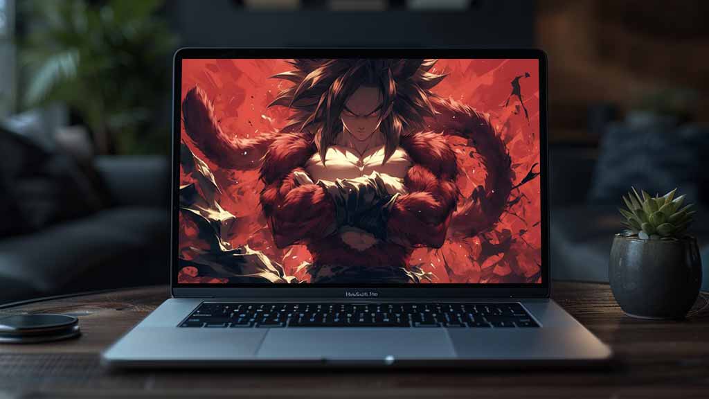 Fond d'écran épique Goku Super Saiyan 4 SSJ4 Dragon Ball GT en 4k rouge dramatique ultra HD gratuit pour PC et téléphone portable