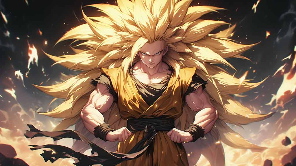 Fond d'écran Goku Super Saiyan 3 4K | Dragon Ball Z Arrière-plan Ultra HD Téléchargement Gratuit PC & Téléphone portable