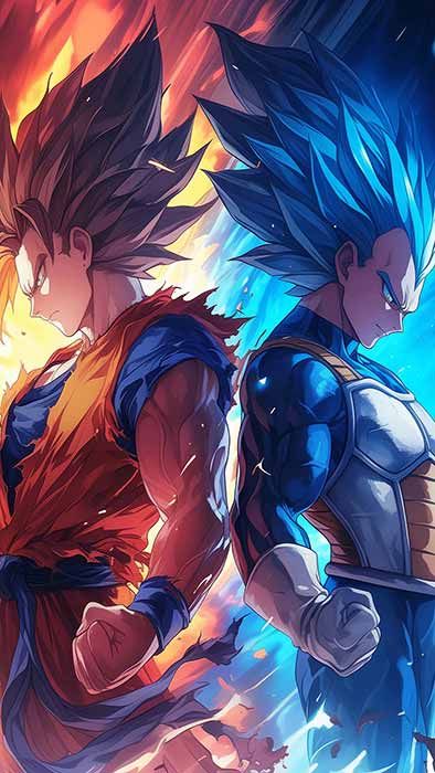 Combat de Goku contre Vegeta en Super Saiyan Fond d'écran 4K | Dragon Ball Z Arrière-plan Ultra HD Téléchargement Gratuit PC & Téléphone portable
