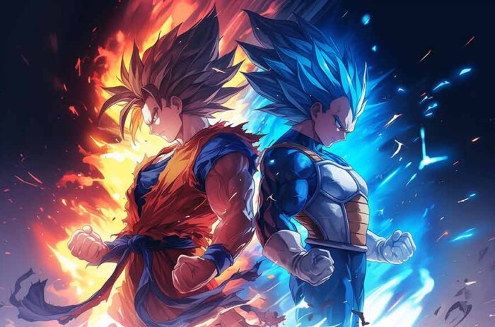 Combat de Goku contre Vegeta en Super Saiyan Fond d'écran 4K | Dragon Ball Z Arrière-plan Ultra HD Téléchargement Gratuit PC & Téléphone portable
