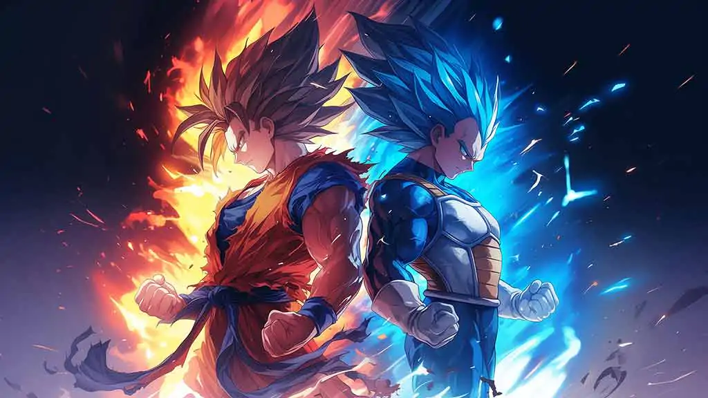 Goku VS Vegeta Super Saiyan Fight Wallpaper 4K | Dragon Ball Z Ultra HD Background Free Download PC & Mobile phone