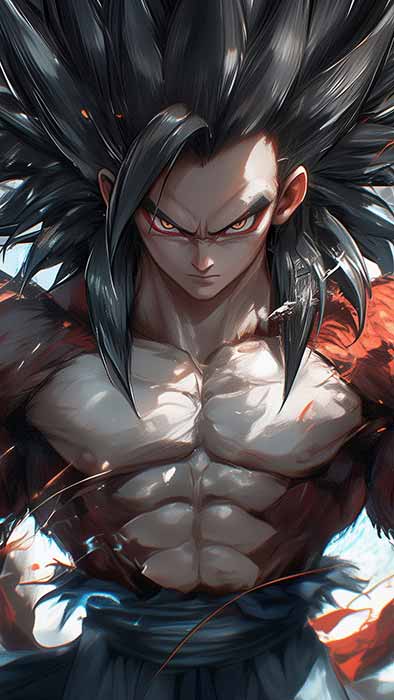 Intense Goku Super Saiyan 3 Transformation Wallpaper 4k - Dragon Ball Anime ultra HD Background free for Pc & mobile
