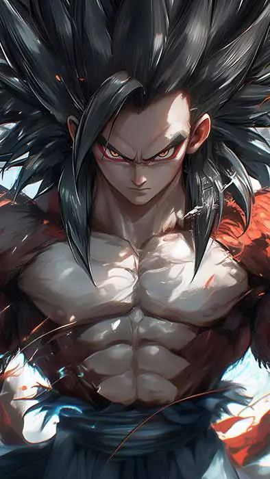 Intense Goku Super Saiyan 3 Transformation Wallpaper 4k - Epic Dragon Ball Anime ultra HD Background free for Pc & mobile