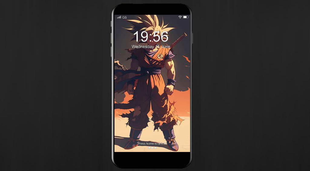 Dragon Ball Goku debout dans un paysage désertique avec un coucher de soleil orange fond d'écran anime 4k Ultra HD gratuit pour le bureau et le mobile