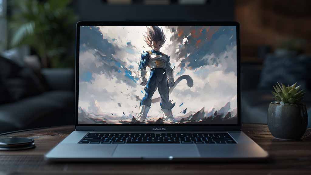 Dragon Ball Saiyan Prince en armure de combat debout contre le ciel orageux fond d'écran 4K, fond d'écran ultra HD à télécharger gratuitement pour pc & mobile