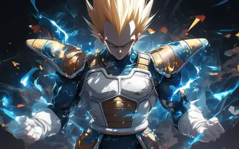 Vegeta Super Saiyan in Battle Armor - Epic Dragon Ball Energy Explosion Wallpaper 4K ultra HD background free for Pc & Mobile