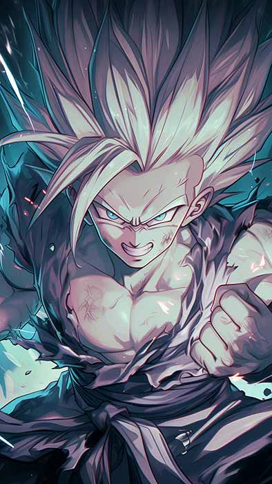 Fond d'écran Gohan en position de combat 4K Art épique Dragon Ball téléchargement gratuit arrière-plan ultra HD gratuit pour PC et Mobile