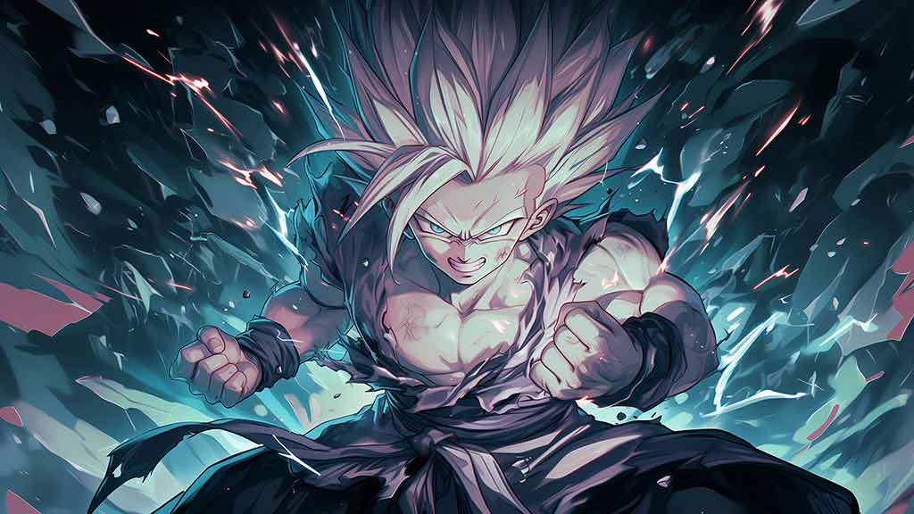 Fond d'écran Gohan en position de combat 4K Art épique Dragon Ball téléchargement gratuit arrière-plan ultra HD gratuit pour PC et Mobile