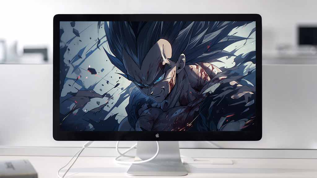 Fond d'écran 4K de Vegeta au Combat - Arrière-plan Ultra HD Dragon Ball avec pose de combat épique, téléchargement gratuit pour ordinateur et mobile