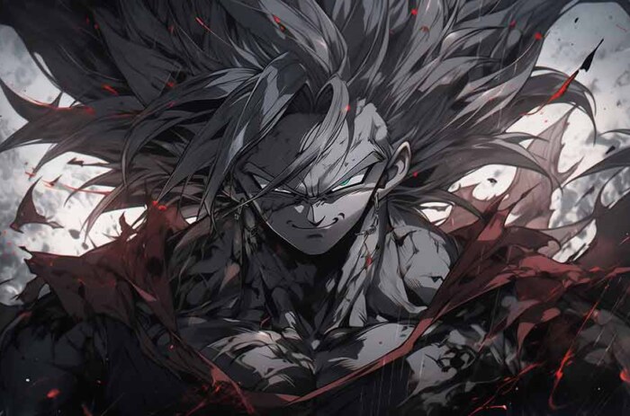 Fond d'écran Goku pouvoir obscur 4K, arrière-plan Dragon Ball ultra HD gratuit à télécharger pour PC et téléphone portable