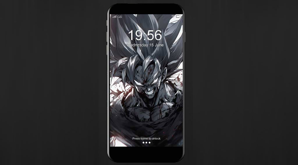 Fond d'écran Dragon Ball Goku dramatique en monochrome avec effets de fumée et expression intense en qualité 4K Ultra HD téléchargement gratuit