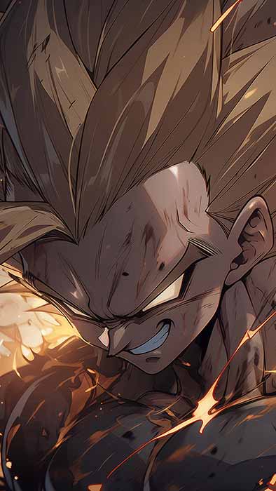 Fond d'écran Vegeta Super Saiyan en feu 4K | Dragon Ball Z Arrière-plan Ultra HD Téléchargement gratuit PC & Téléphone portable