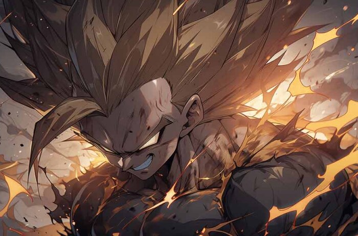 Fond d'écran Vegeta Super Saiyan en feu 4K | Dragon Ball Z Arrière-plan Ultra HD Téléchargement gratuit PC & Téléphone portable