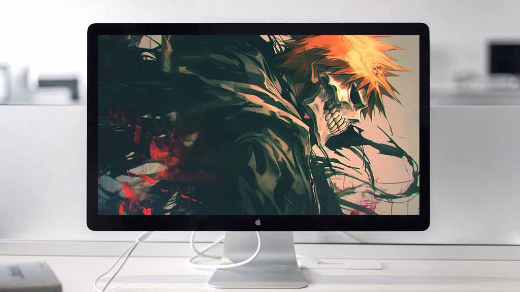 Fond d'écran Kurosaki Ichigo sous forme Hollow 4k de l'anime Bleach, puissant Ultra HD au format JPG, téléchargement gratuit pour ordinateur de bureau et mobile.