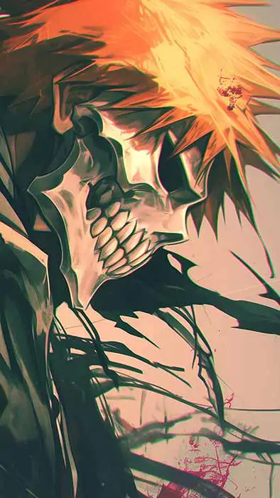 Fond d'écran Kurosaki Ichigo sous forme Hollow 4k de l'anime Bleach, puissant Ultra HD au format JPG, téléchargement gratuit pour ordinateur de bureau et mobile.