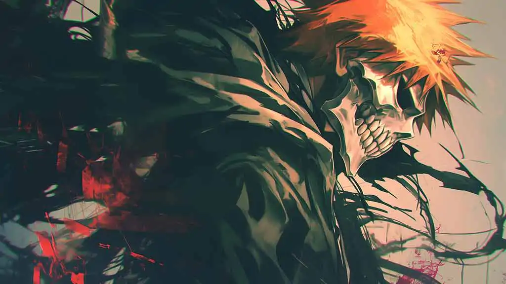 Fond d'écran Kurosaki Ichigo sous forme Hollow 4k de l'anime Bleach, puissant Ultra HD au format JPG, téléchargement gratuit pour ordinateur de bureau et mobile.