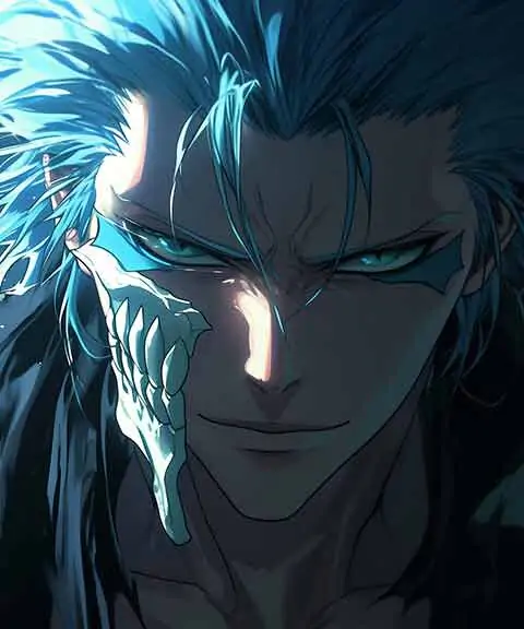 Grimmjow Jaegerjaquez close-up wallpaper 4k from Bleach anime Ultra HD, free download for desktop and mobile, high-resolution JPG