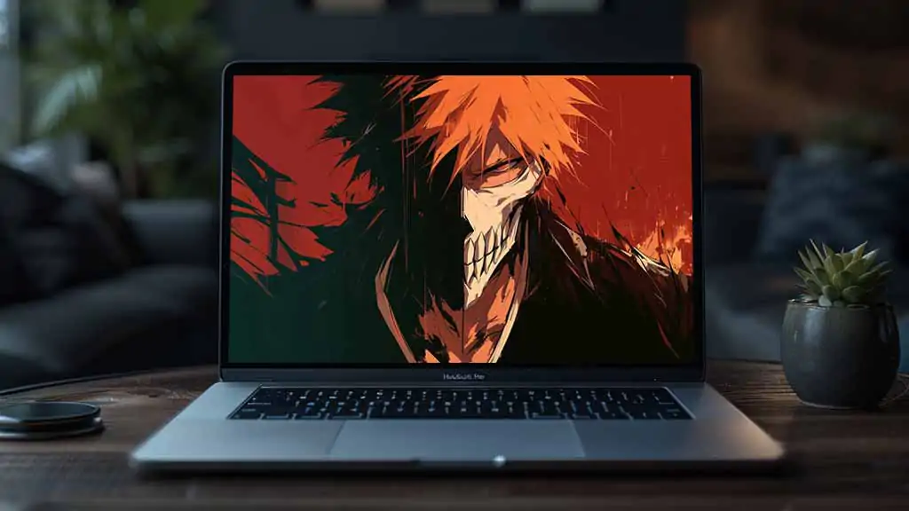 Bleach Anime Kurosaki Ichigo Hollow Mask 4K Wallpaper with orange hair - Ultra HD Free Download for pc and mobile