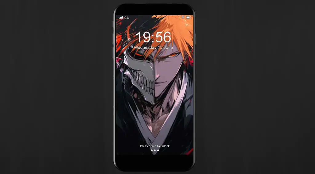 Kurosaki Ichigo avec un masque à moitié Hollow 4K fond d'écran avec effets énergétiques - Bleach anime ultra HD téléchargement gratuit pour ordinateur et mobile
