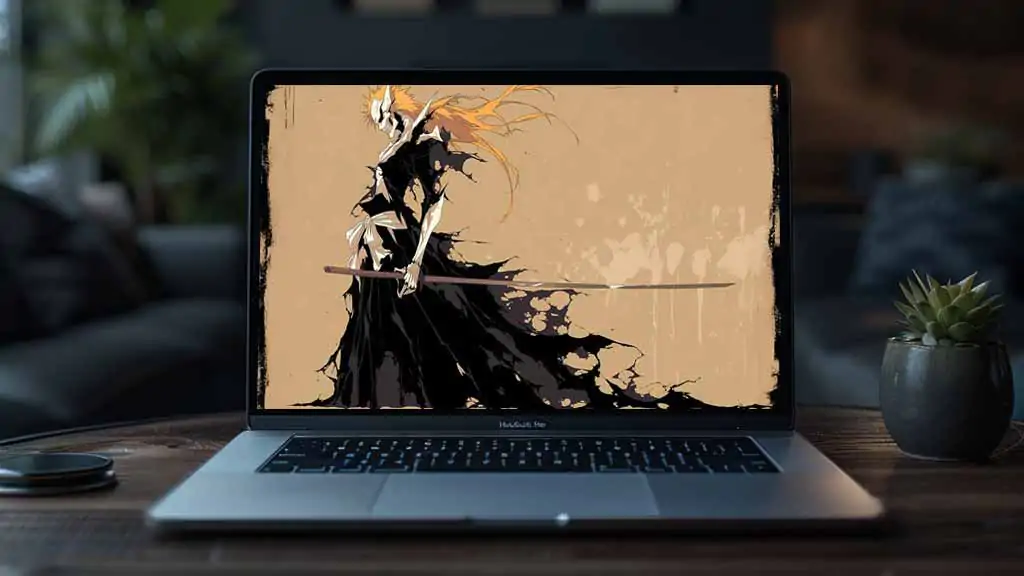 Bleach Anime Kurosaki Ichigo Full Body Hollow Form 4K Wallpaper with long orange hair - Free ultra HD Download