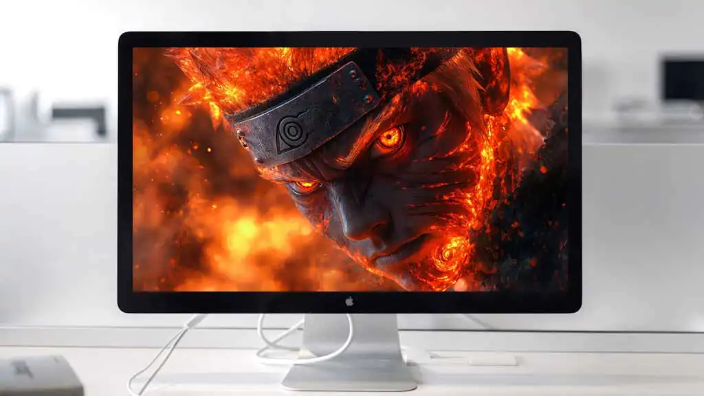 Fond d'écran Naruto en gros plan 4K avec effet de feu Fond d'écran anime Ultra HD Téléchargement gratuit pour ordinateur et mobile