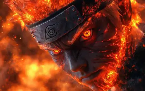 Naruto close-up wallpaper 4K with fire effect Ultra HD anime background Free Download for Desktop & mobile