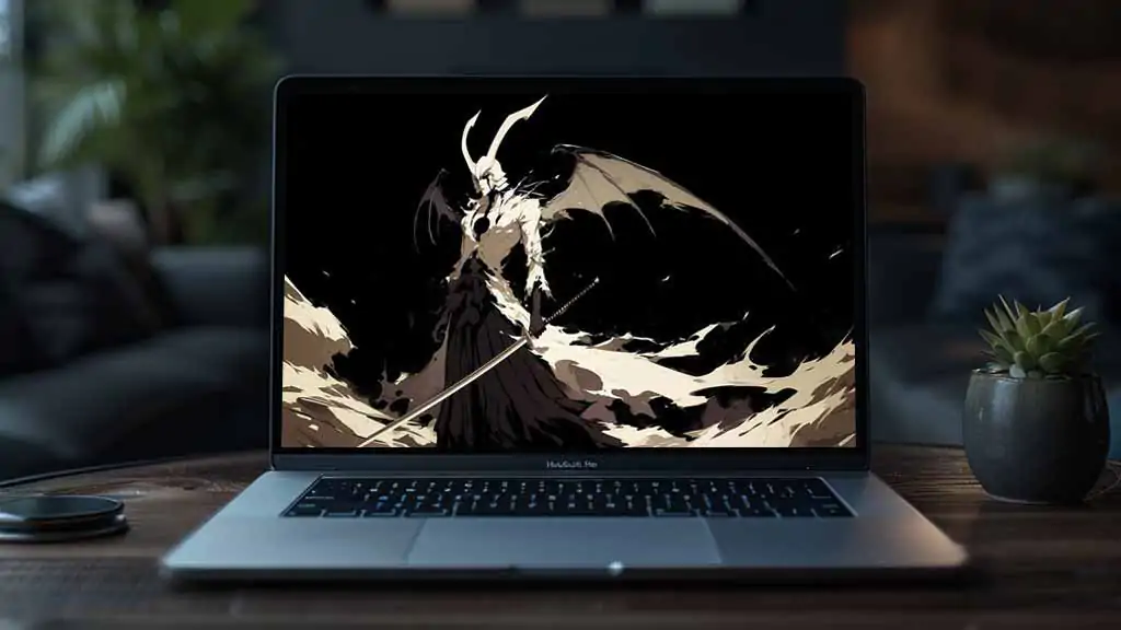 Ulquiorra Cifer Espada 4K wallpaper in monochromatic style - Bleach anime ultra HD free background for desktop and mobile