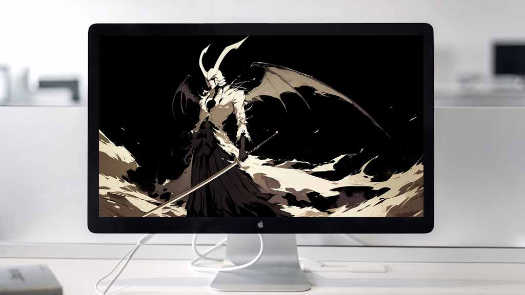 Fond d'écran 4K Ulquiorra Cifer Espada en style monochrome - Fond d'écran gratuit ultra HD de l'anime Bleach pour ordinateur et mobile