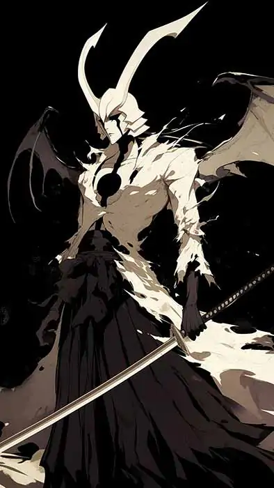 Ulquiorra Cifer Espada 4K wallpaper in monochromatic style - Bleach anime ultra HD free background for desktop and mobile