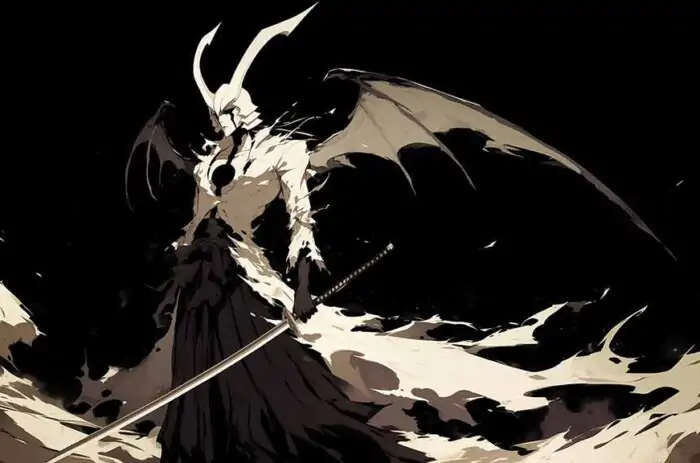 Ulquiorra Cifer Espada 4K wallpaper in monochromatic style - Bleach anime ultra HD free background for desktop and mobile