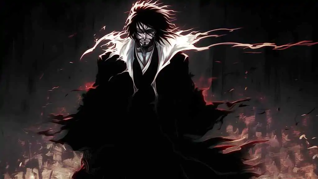 Fond d'écran Zangetsu Bleach anime 4K mettant en vedette l'esprit zanpakuto d'Ichigo - fond d'écran Ultra HD gratuit pour ordinateur et mobile