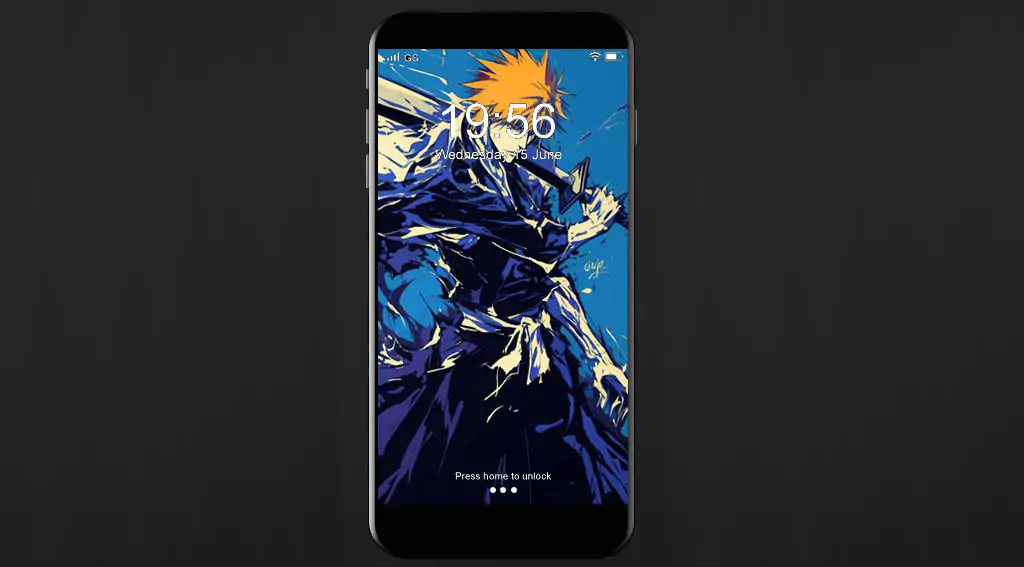 Bleach anime Kurosaki Ichigo 4K wallpaper with blue effect free download ultra HD for PC and mobile