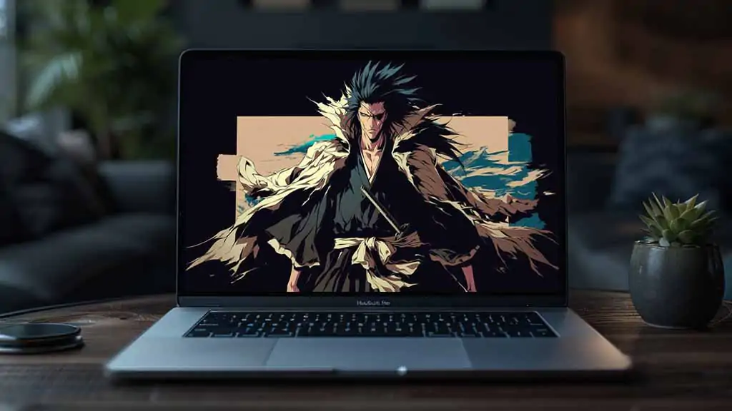 Fond d'écran 4K de Zaraki Kenpachi avec des cheveux hérissés de l'anime Bleach, téléchargement gratuit en Ultra HD